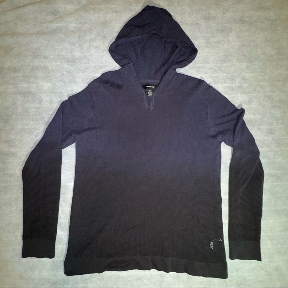 Kenneth Cole Navy Blue Hooded Sweater Lightweight Pullover Men’s XL